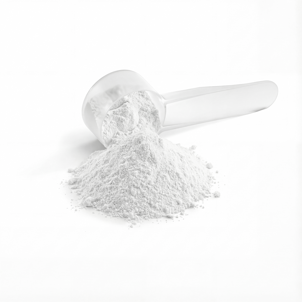 Scoop of Selenewell Creatine Hydration Powder with loose powder