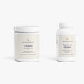 Strong & Rested bundle: Creatine Hydration Powder tub and Magnesium Glycinate bottle side by side
