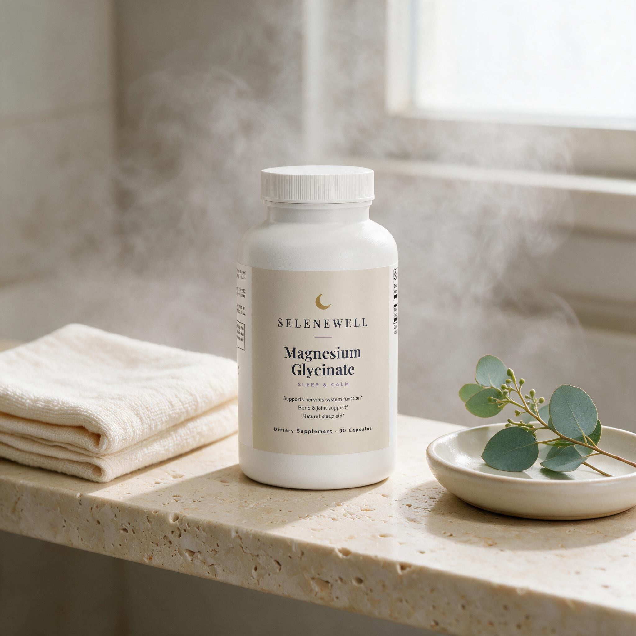 Magnesium Glycinate — Sleep & Calm — lifestyle scene