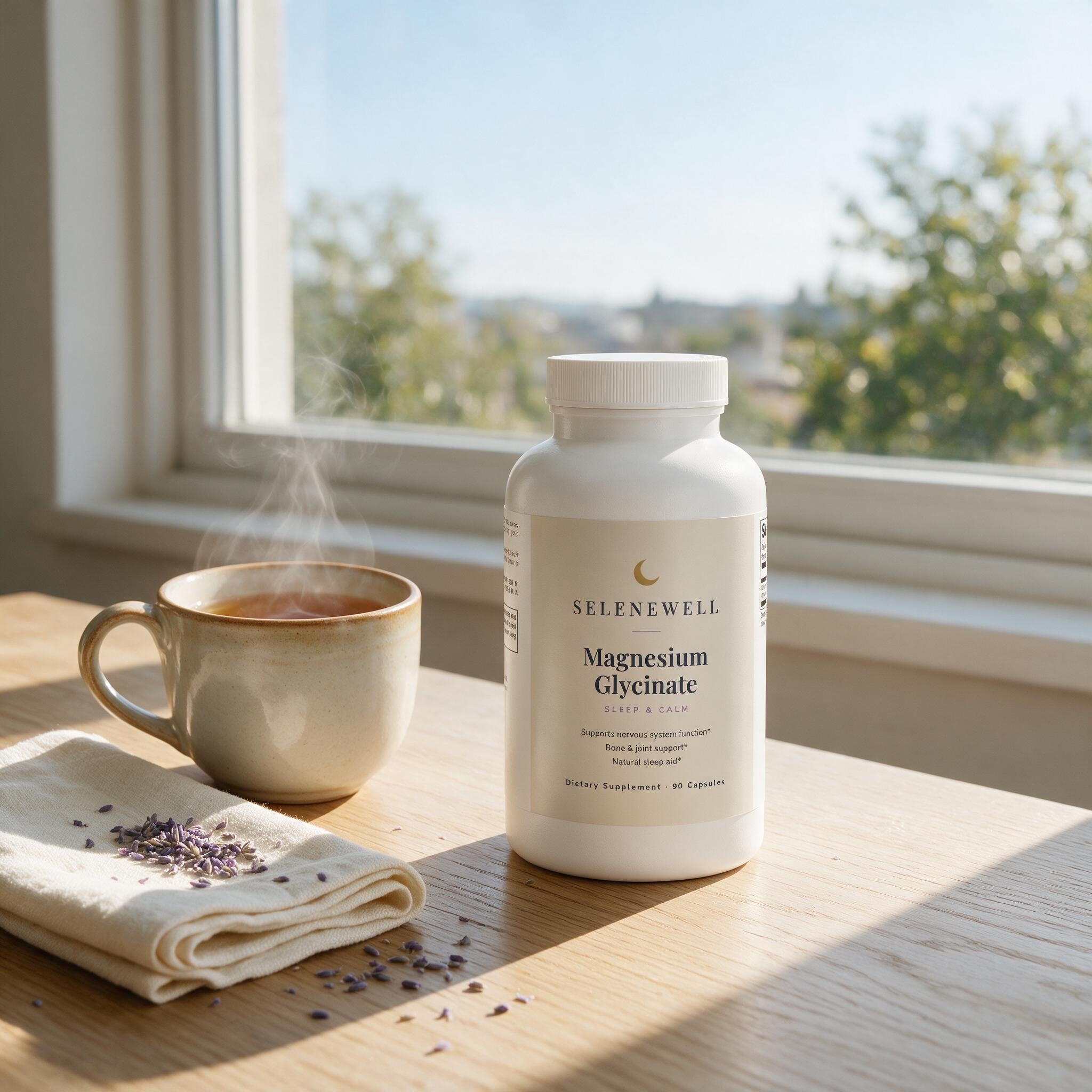 Magnesium Glycinate — Sleep & Calm — lifestyle scene