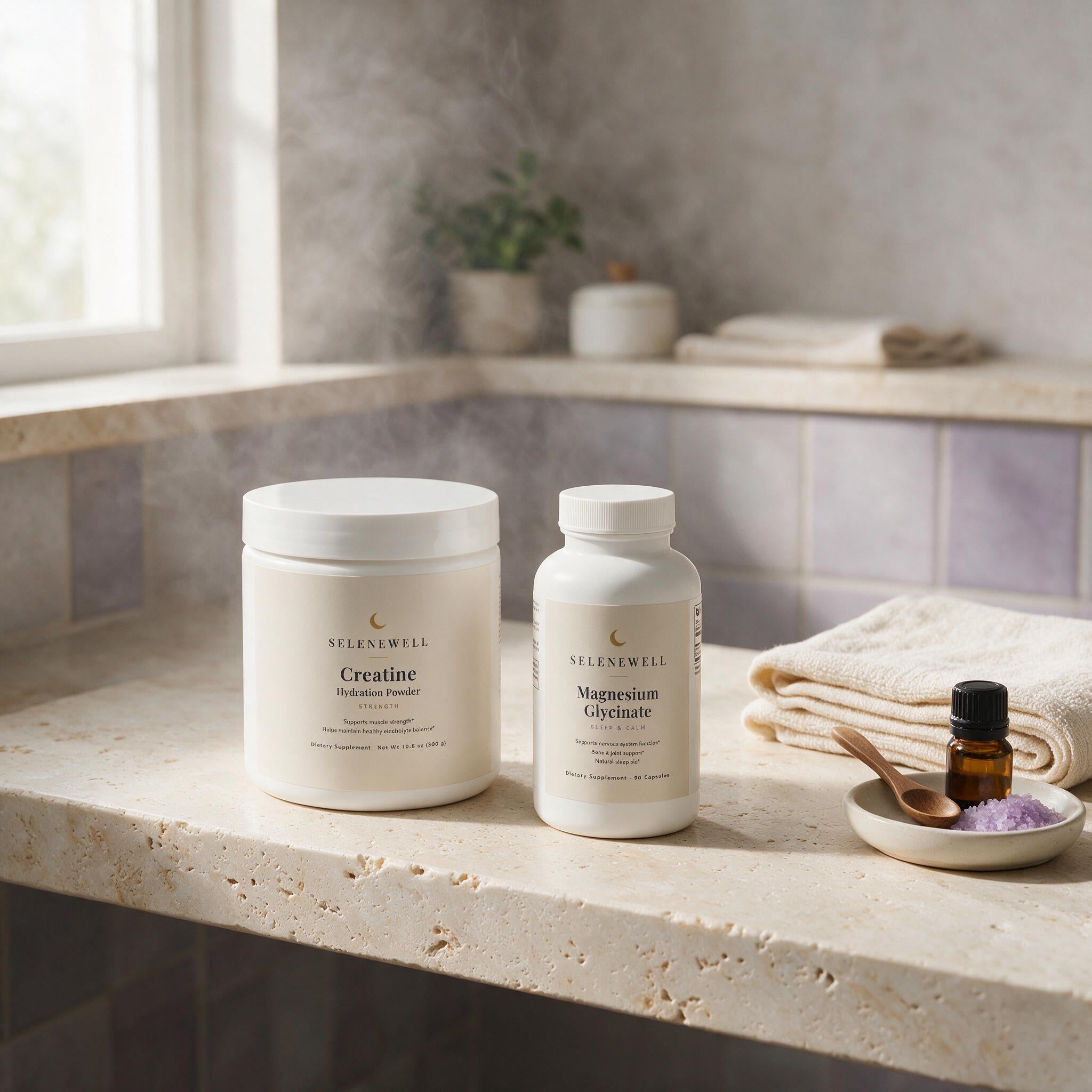 Strong & Rested — Creatine + Magnesium Duo — lifestyle scene